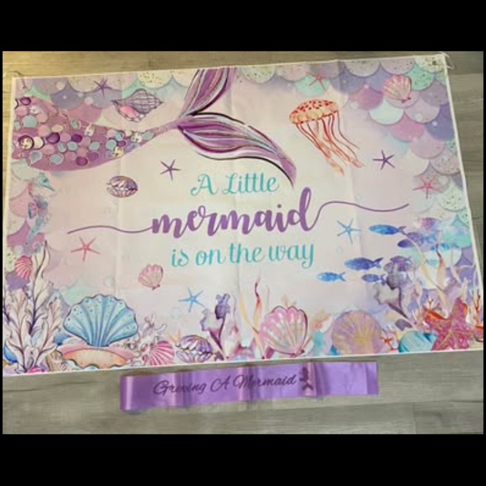 Mermaid Themed Baby Shower Banner